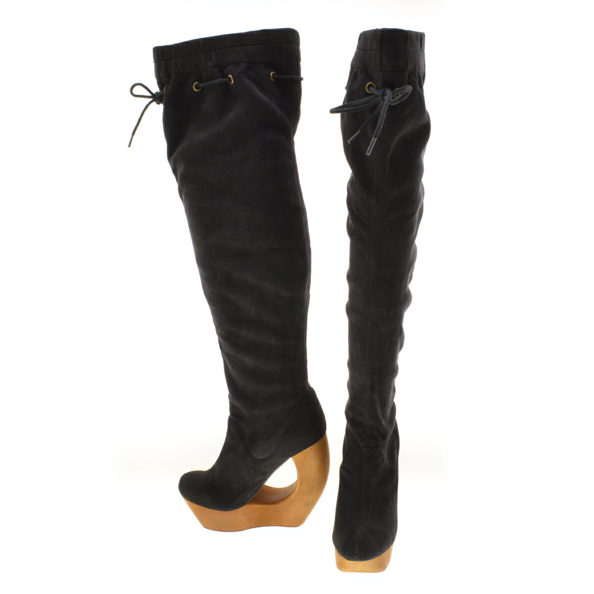 【中古】Jeffrey Campbell / ジェフリーキャンベルウッドヒールロングスウェードブーツ【cacdafai-z】