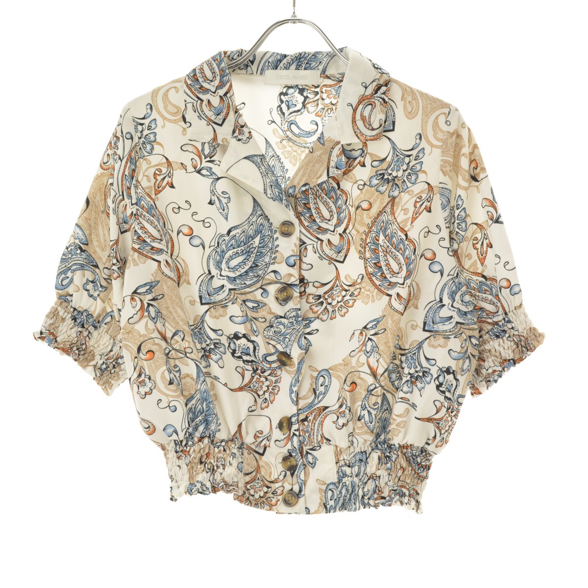 【中古】CECIL MCBEE / セシルマクビー総柄五分袖シャツ【cacfajbb-l】