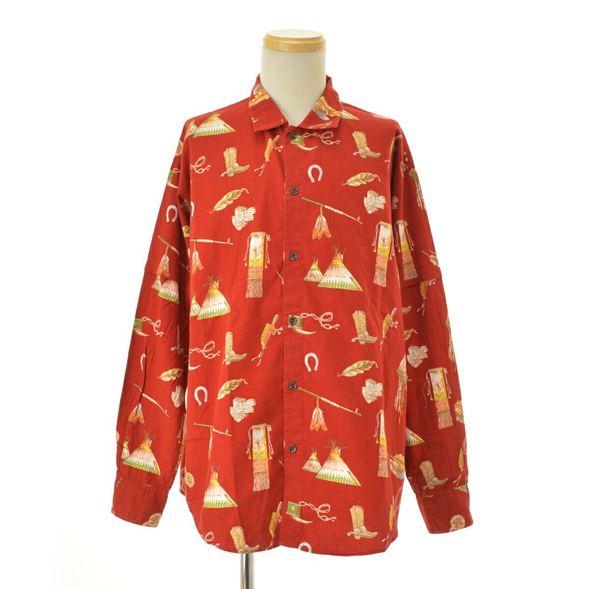 樂天商城 - 【中古】PAPAS / パパスmaniere de heming 総柄長袖シャツ【cacgaech-m】
