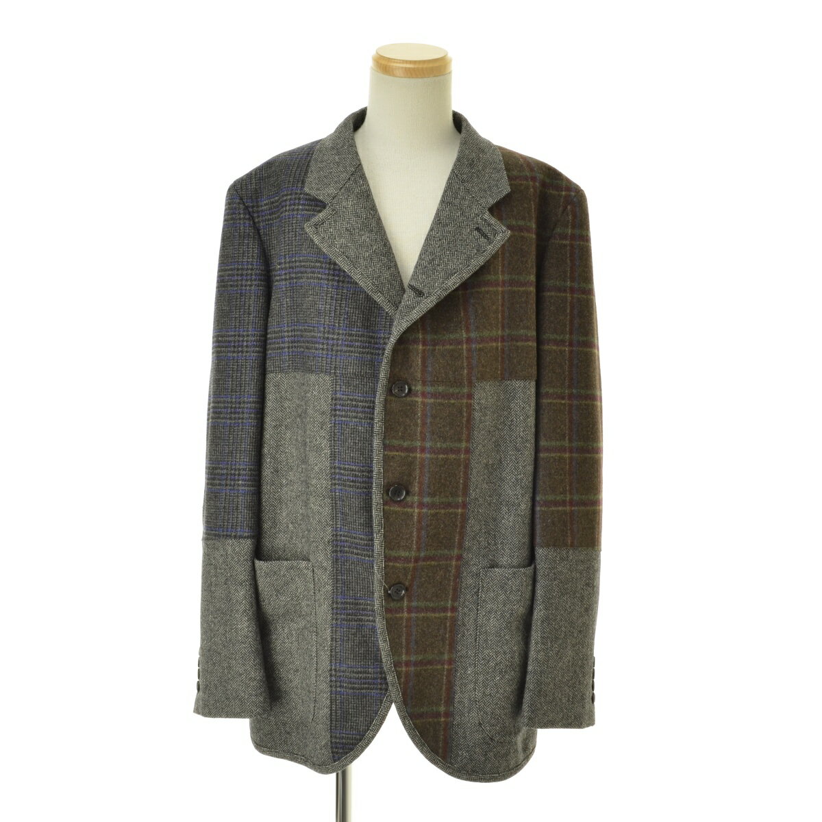 yÁzCOMME des GARCONS HOMME DEUX / RfM\ IhD21AW DH-J042 WOOL TWEED PATCHWORK cC[h pb`[NE[WPbgycaccadci-mz