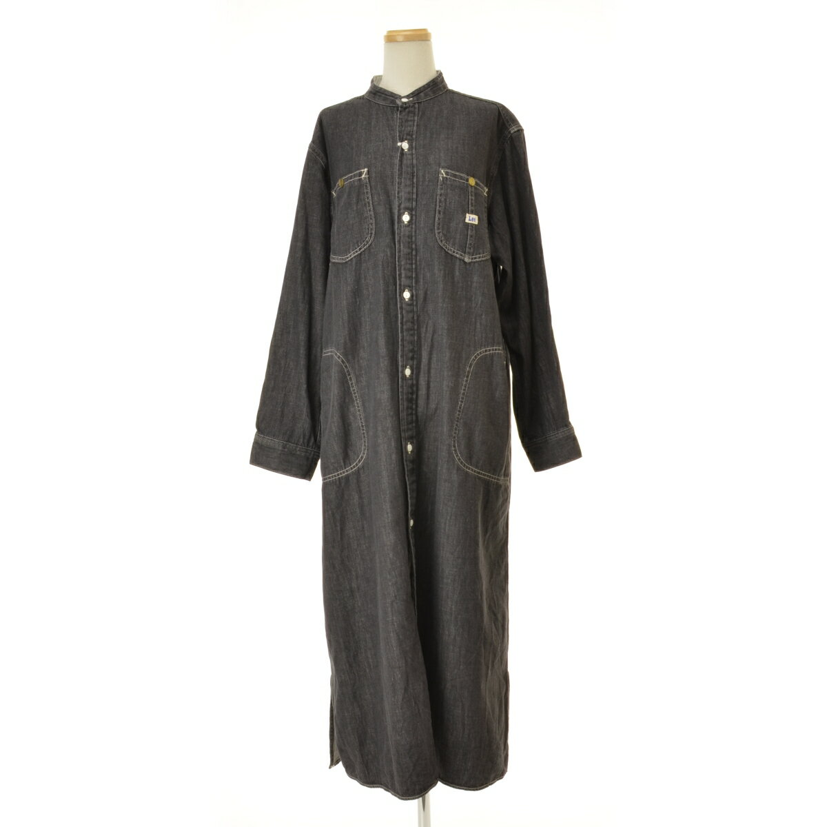 【中古】LEE × FREAK'S STORE / リー × フリークスストア24SS 別注 LB9327 FLARE MAXI ONEPIECE デニムシャツ長袖ワンピース【cacgafcc-l】