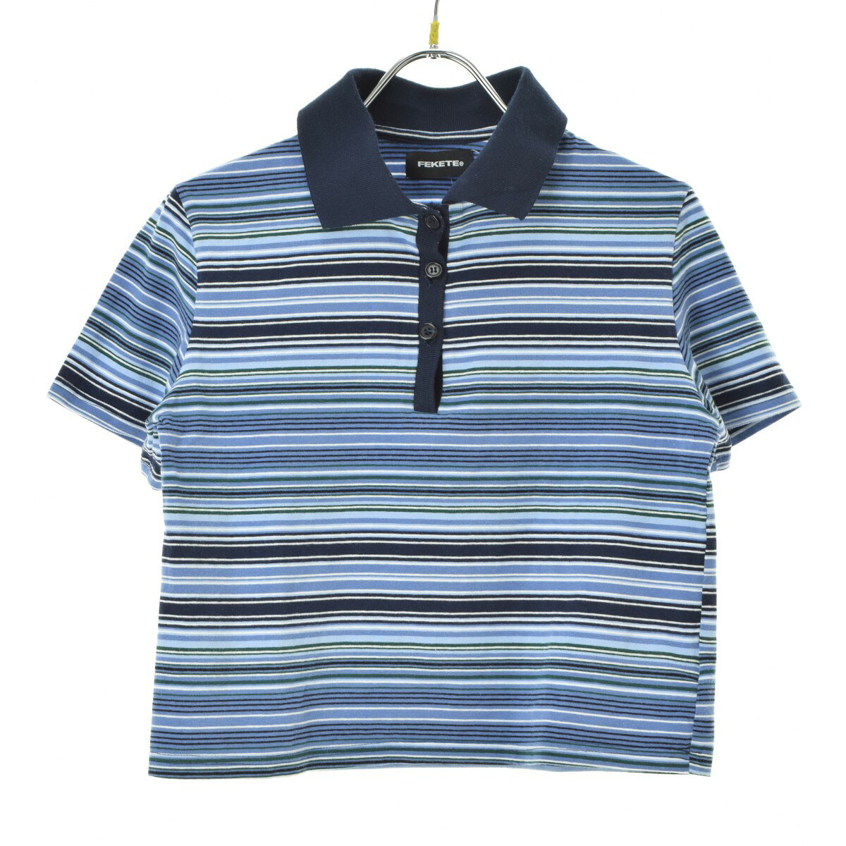 【中古】FEKETE / フェケテFKIZI0622002 クロップド ボーダー半袖ポロシャツ【cacgaeag-l】