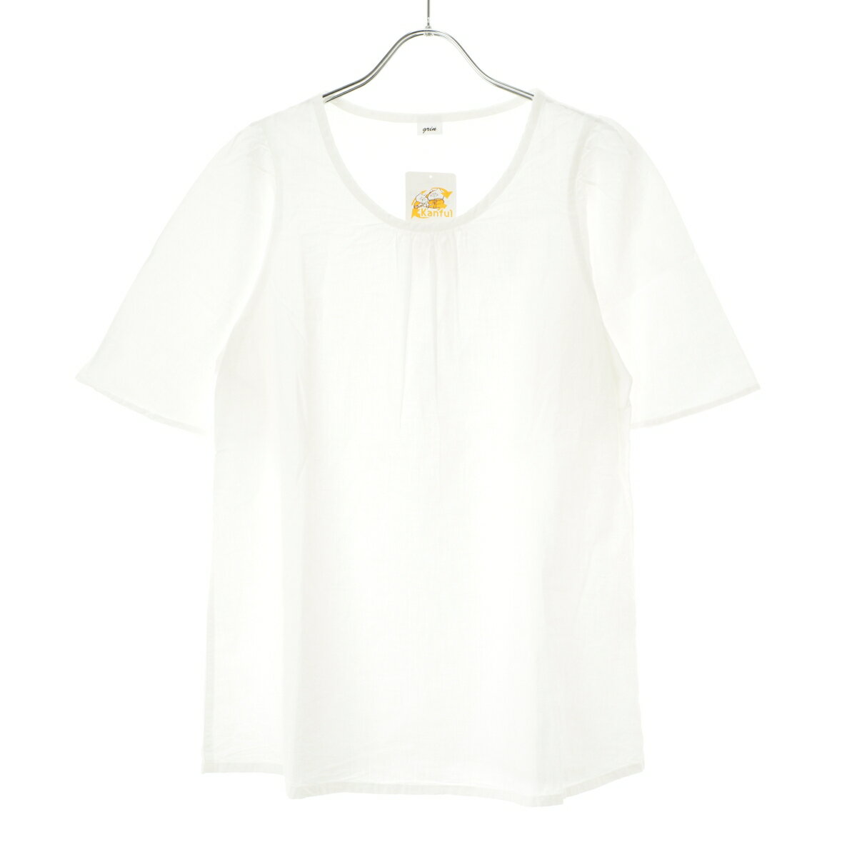 【中古】【期間限定値下げ】GRIN / グリンAラインプルオーバー五分袖ブラウス【cacdahcg-l】