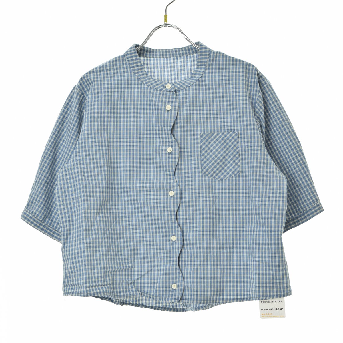 樂天商城 - 【中古】Erz. / エルツスカラップチェック五分袖シャツ【cacgafag-l】