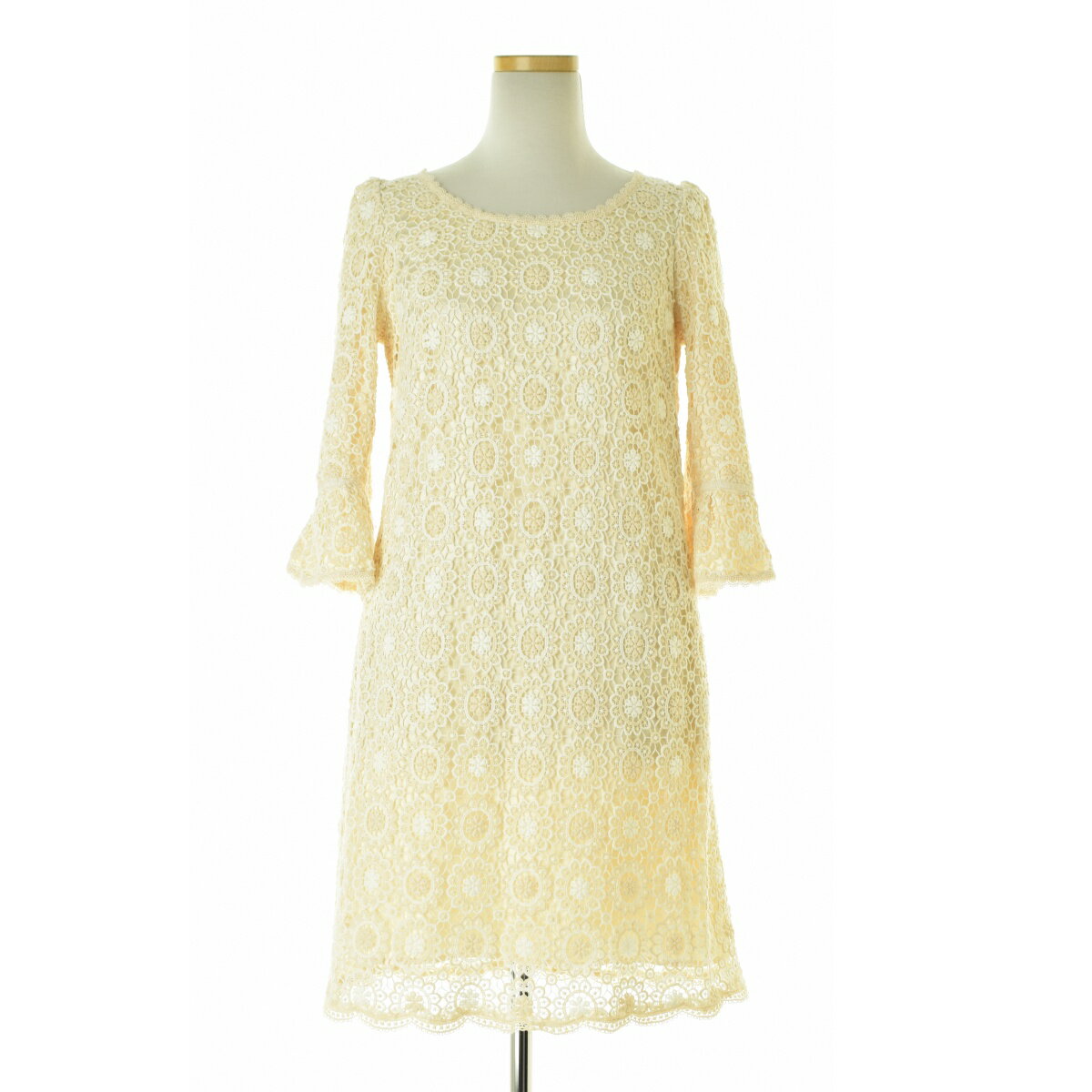 【中古】Debut de Fiore by LAISSE PASSE / デビュー ド フィオレ5-2103-1017 総レース七分袖ワンピース【cacfaicf-l】