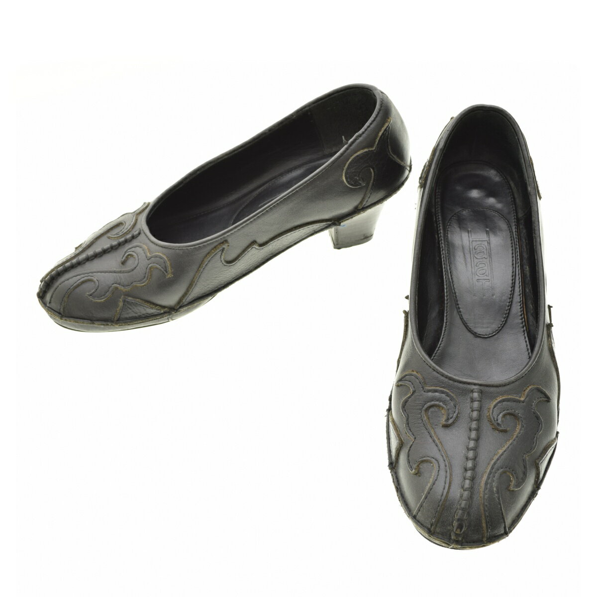 【中古】HaaT / ハートモチーフ ローヒールレザーシューズ【cacfaeca-z】