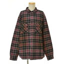 【中古】SUPREME / シュプリーム24AW Quilted Plaid Shirt Grey長袖シャツ【cacebcbe-m】