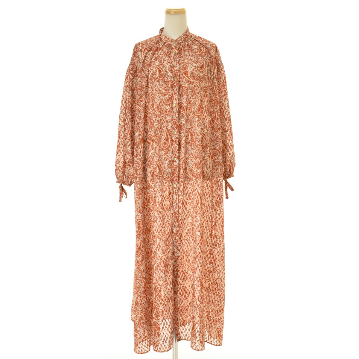 【中古】6 (ROKU) UNITED ARROWS / ロク8626-299-0005 PAISLEY LONG ONE PIECE 2マキシ長袖ワンピース【cacgabba-l】