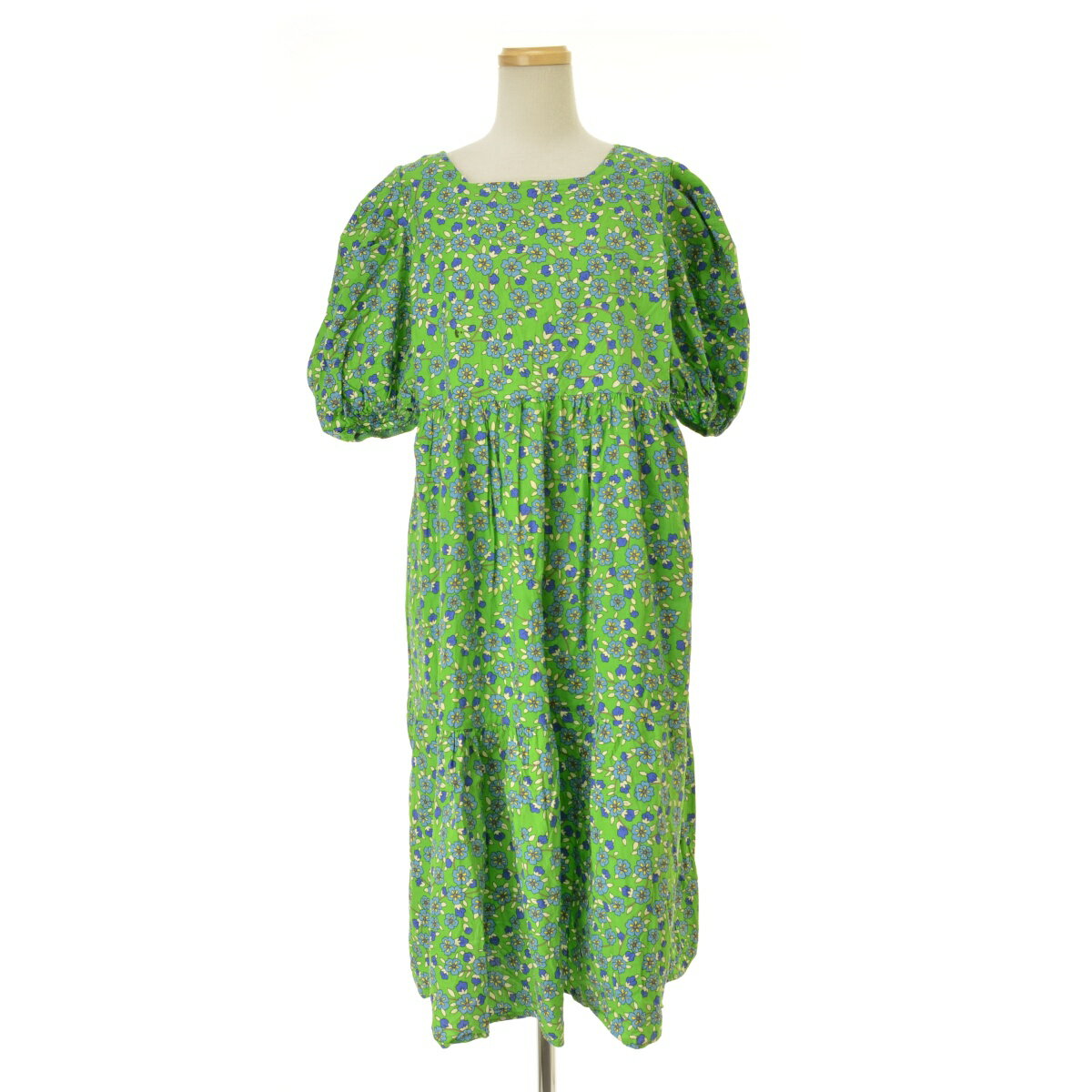 【中古】TODAYFUL / トゥデイフル花柄パフスリーブフレア半袖ワンピース【cacgaecf-l】