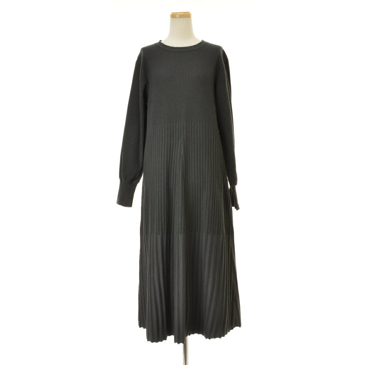 樂天商城 - 【中古】UNITED ARROWS Green Label Relaxing / ユナイテッドアローズグリーンレーベルリラクシング3526-141-2686 フィット フレア ニット長袖ワンピース【cacgaebh-l】