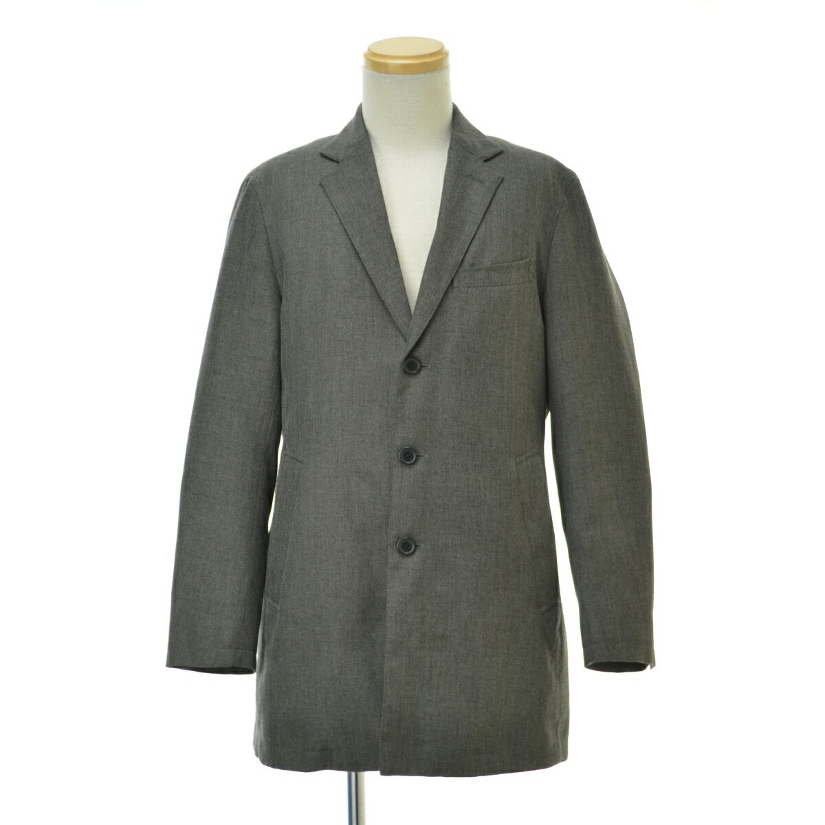 Rakuten - 【中古】MICHEL KLEIN HOMME / ミッシェルクランオムMNUAA42480 ライナー付 ヘリンボーン ステンカラーコート【cacfbcbg-m】