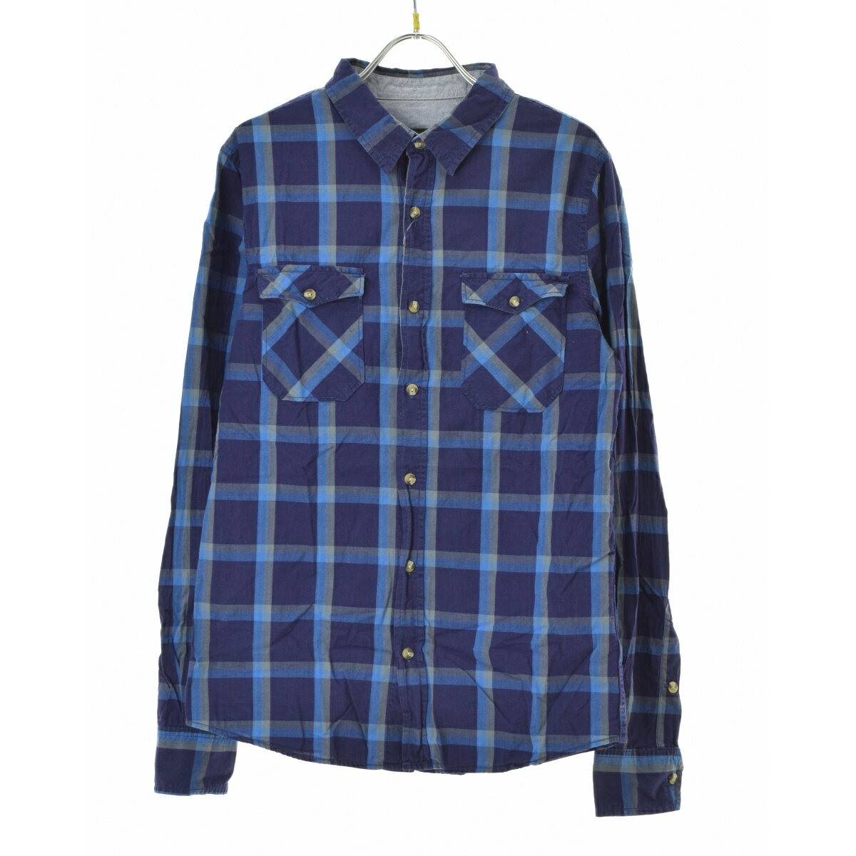 【中古】Bershka / ベルシュカチェック長袖シャツ【cacgabac-l】
