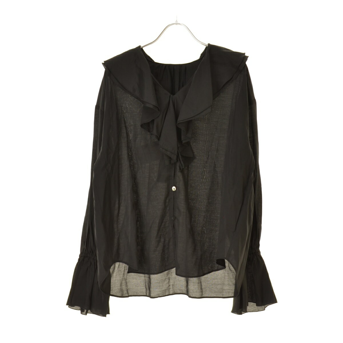 B.C STOCK / ベーセーストック25AW 25051700501130ウォッシャブル / R/NYラッフルフリルブラウス SIMPLICITE長袖ブラウス