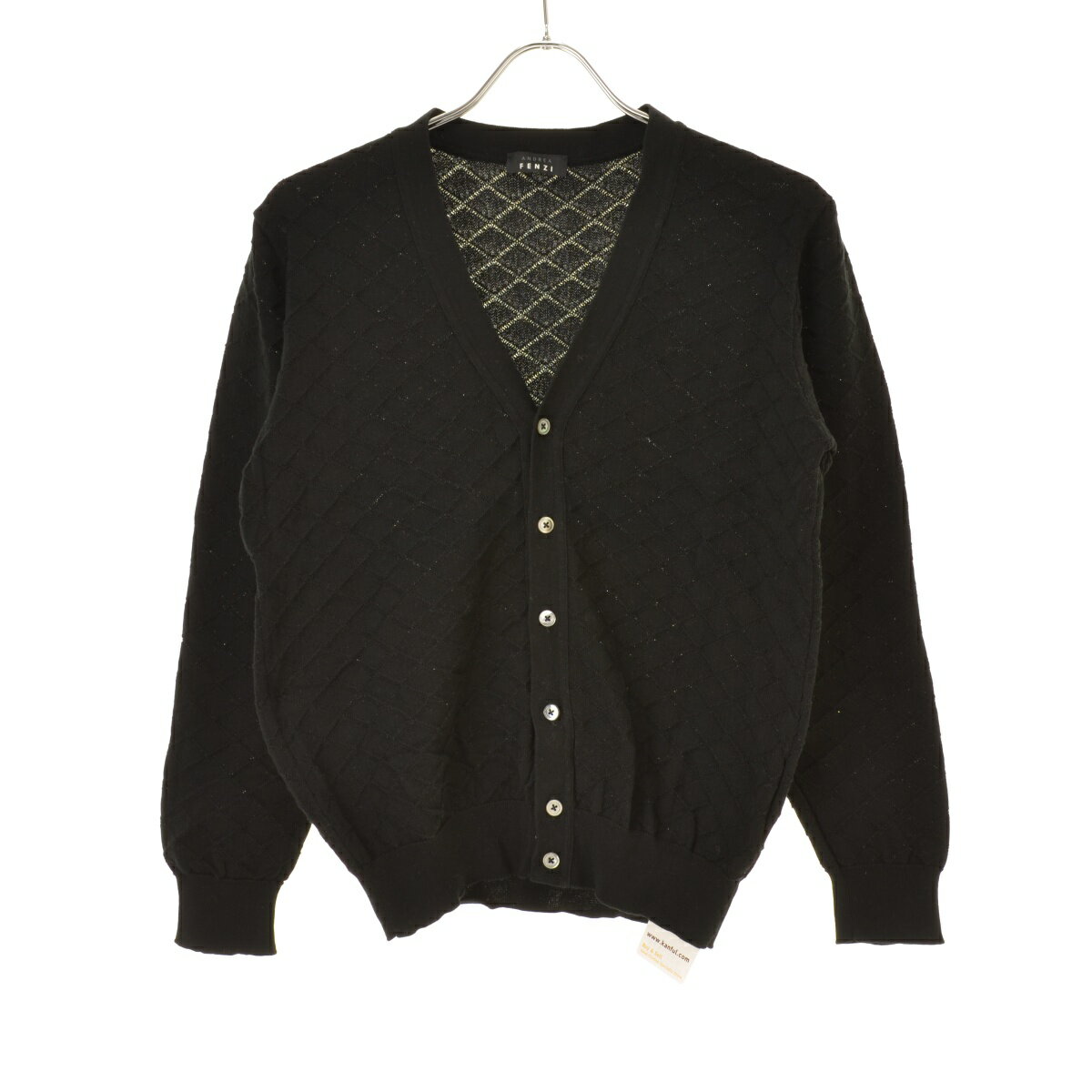 ANDREA FENZI イタリア製 ウールシルク半袖ニットポロ 48 ブルー ANDREA FENZI イタリア製 ウールシルク半袖ニットポロ 48 ブルー