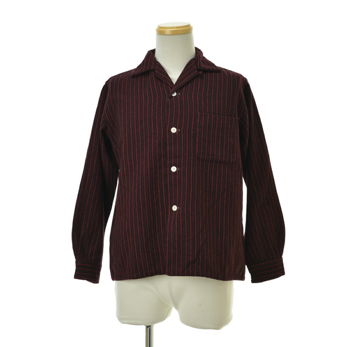 Rakuten - 【中古】【期間限定値下げ】EL RANCHO50s ストライプ柄 ウール長袖シャツ【cacgabab-m】