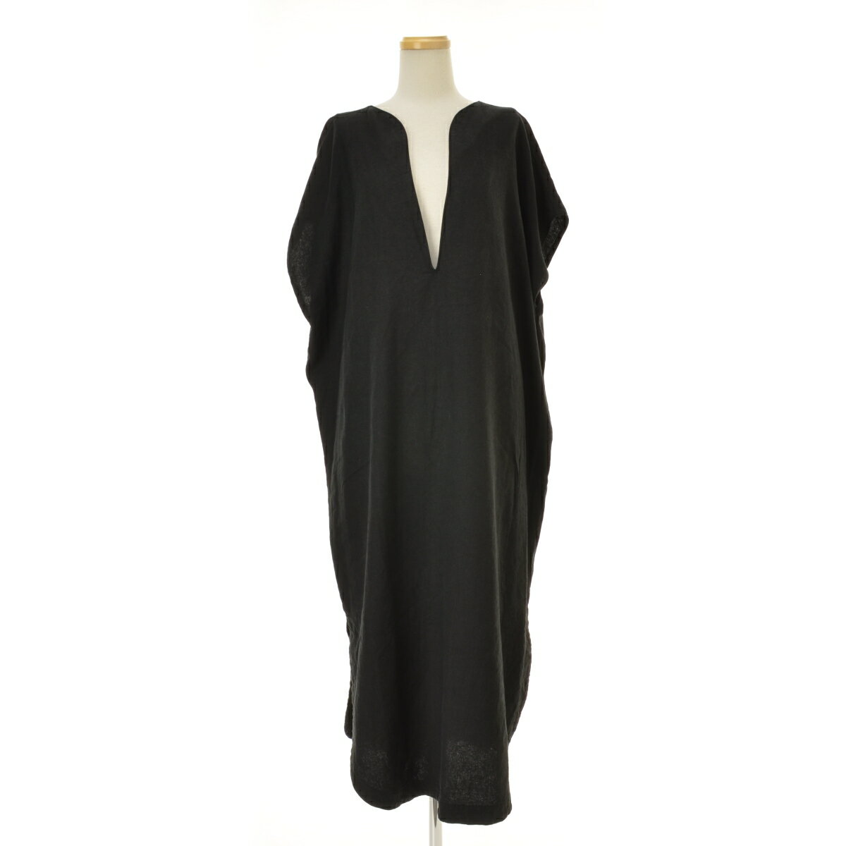 【中古】nitca / ニトカシルク リネンマキシ五分袖ワンピース【cacfaiac-l】