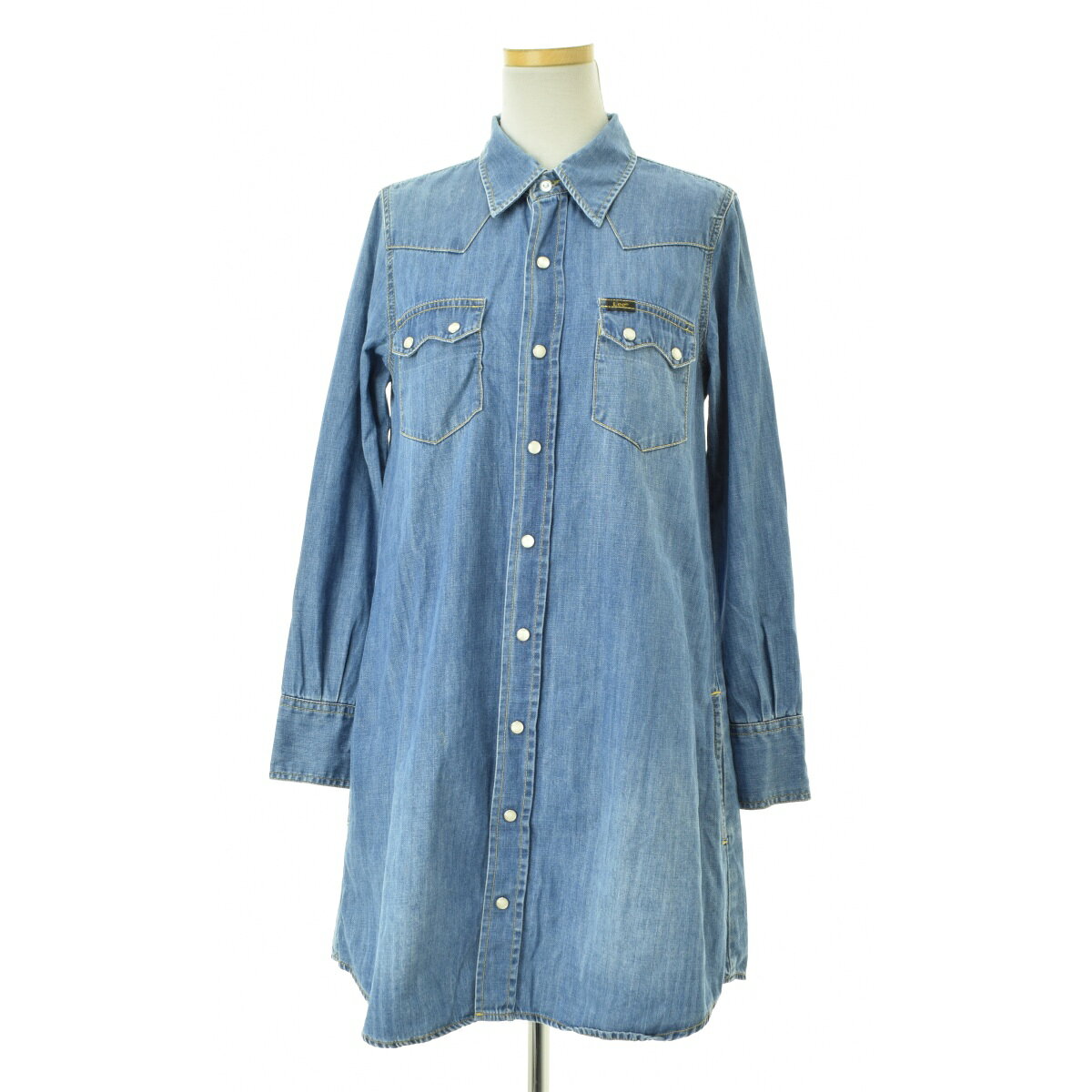 【中古】【期間限定値下げ】LEE / リーLL4839 Aライン デニム ウエスタンシャツ長袖ワンピース【cacfbcah-l】