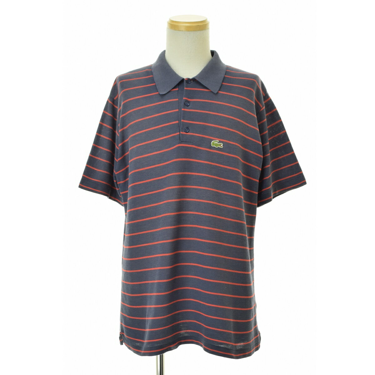 【中古】IZOD LACOSTE / アイゾッドラコステ70s 糸巻きタグ 鹿の子 ボーダー半袖ポロシャツ【cacfajcf-..