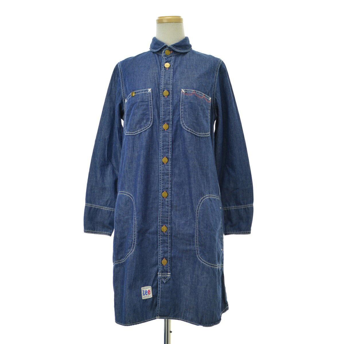 【中古】【期間限定値下げ】FRAPBOIS half × LEE / フラボア ハーフ × リーB1543DFA552 デニム長袖ワンピース【cacfbcbe-l】
