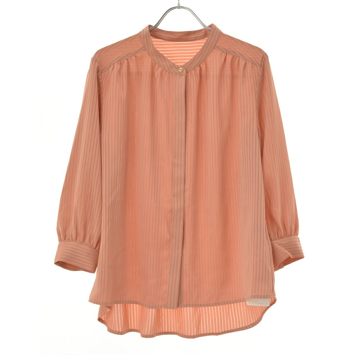 【中古】【期間限定値下げ】KETTY / ケティ4113-36042 シャドーストライプバンドカラー七分袖ブラウス【cacfabac-l】