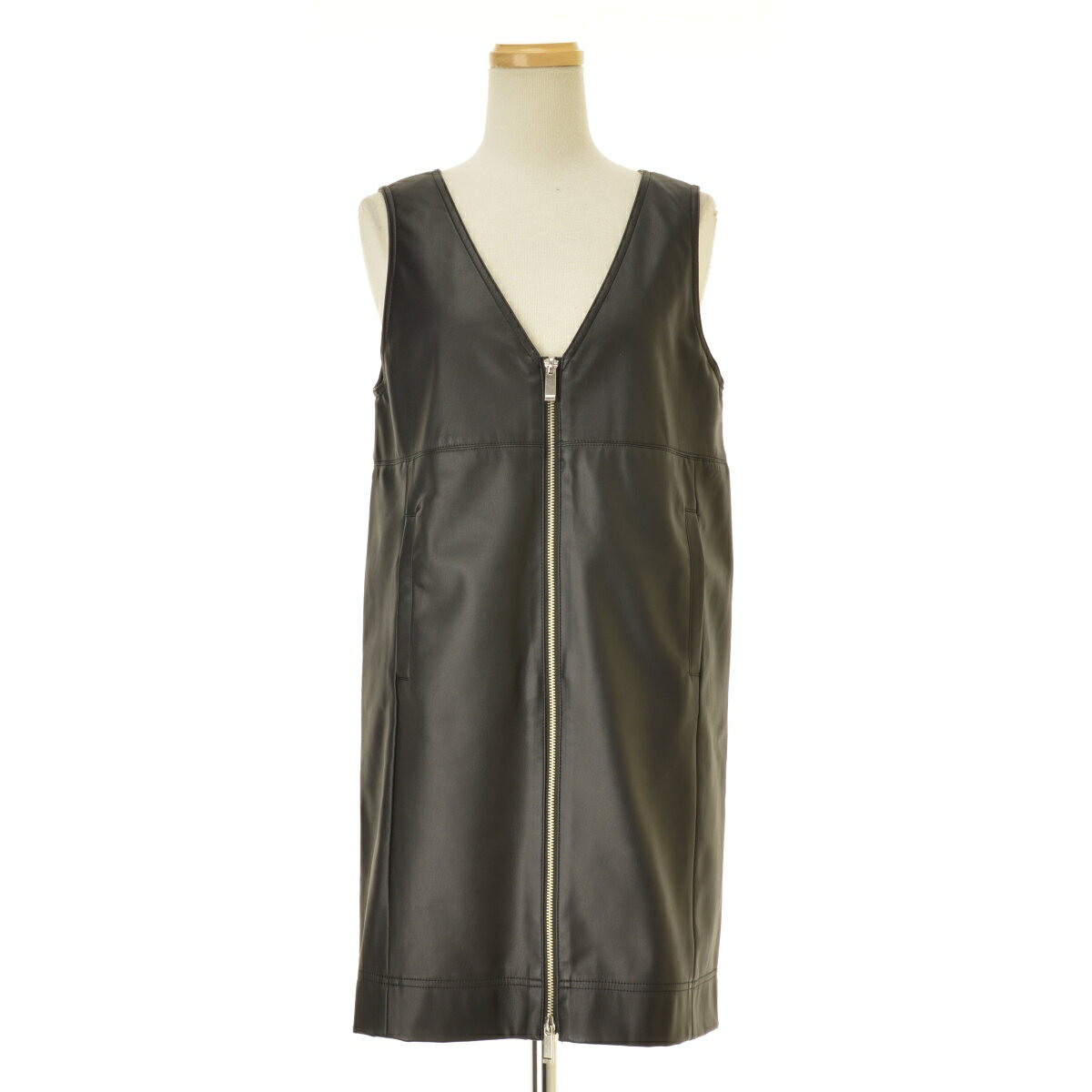 【中古】EMODA / エモダ042340370301-01 フェイクレザーボックスワンピースノースリーブワンピース【cacgadaf-l】