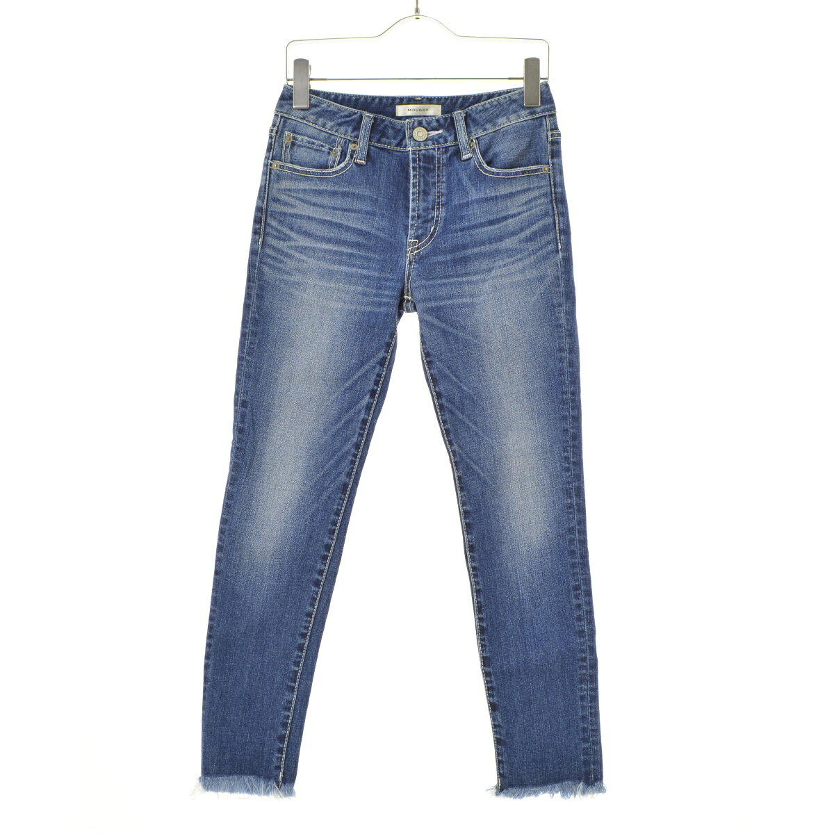 Rakuten - 【中古】MOUSSY / マウジー029CSA12-0100 フリンジ クロップド スリム テーパードデニムパンツ【cacgadae-l】