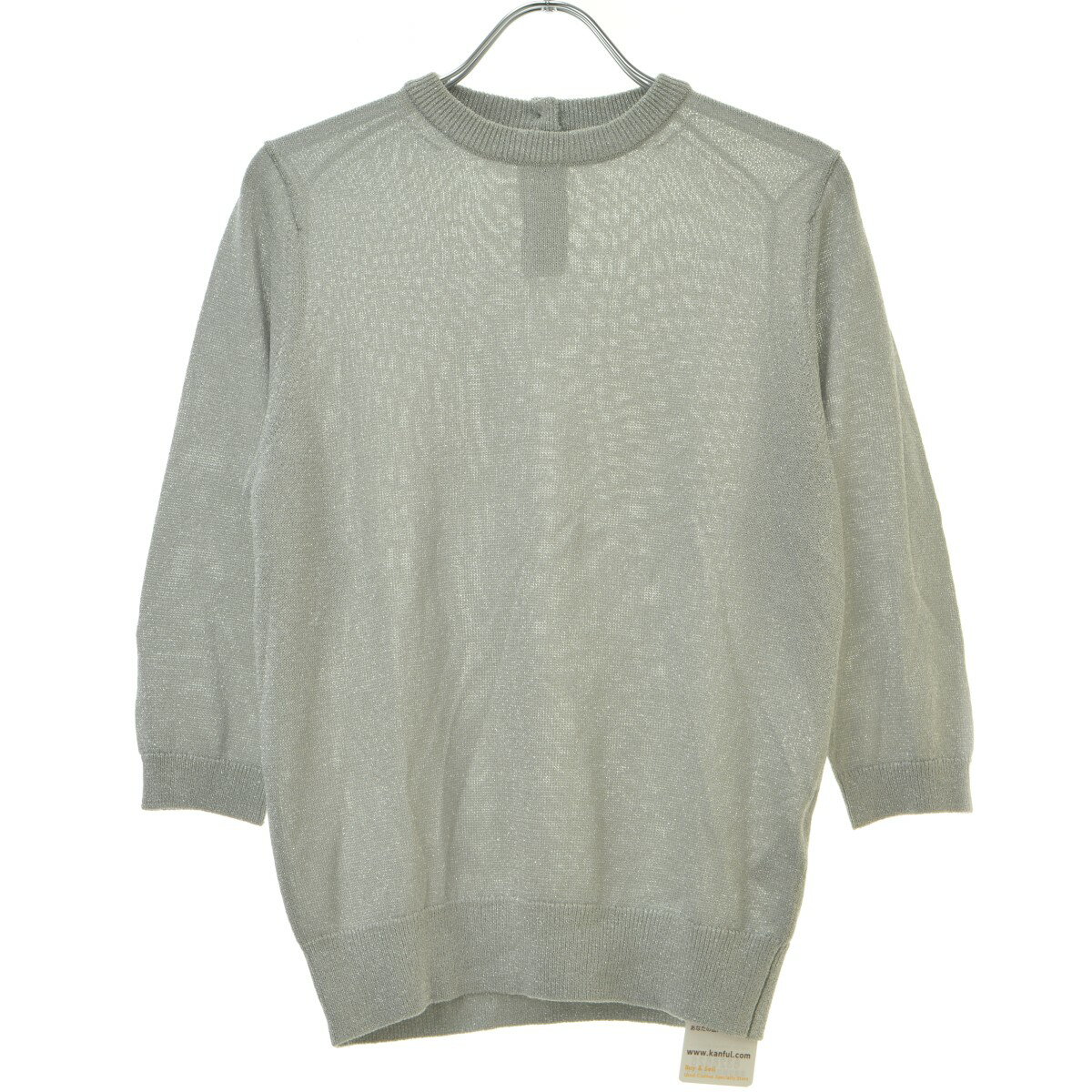 Rakuten - 【中古】UNITED ARROWS BEAUTY & YOUTH / ユナイテッド アローズ ビューティ アンド ユース1613-105-3002 ラメバックボタン7分袖ニットプルオーバー七分袖ニットセーター【cacgabbj-l】