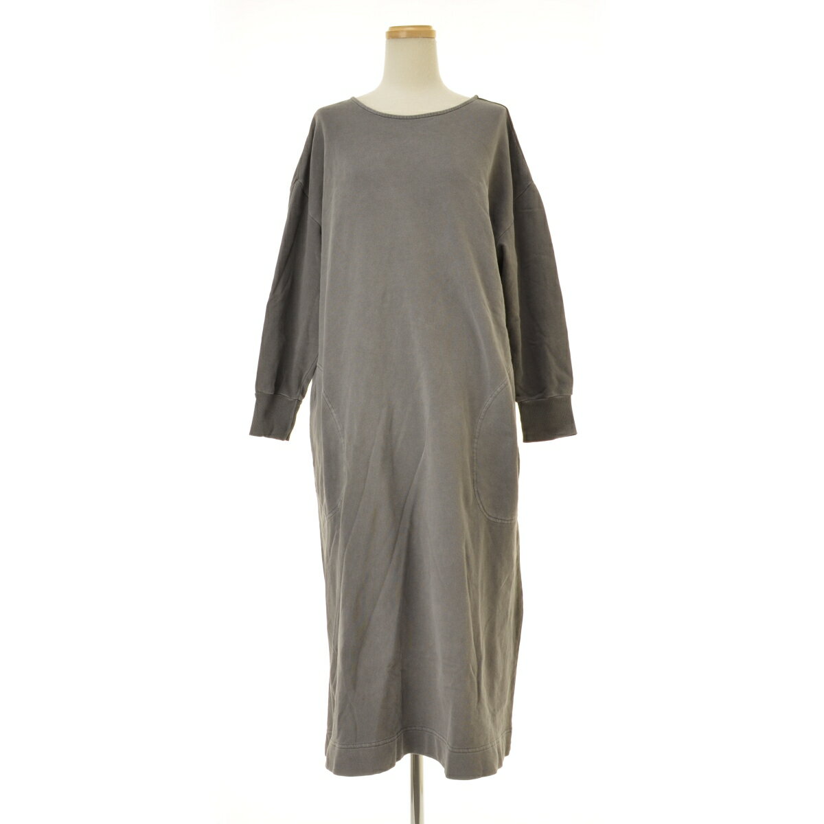 【中古】pual ce cin / ピュアルセシンAラインスウェットロング長袖ワンピース【cacfbcda-l】