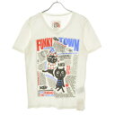 【中古】Pebbly / ペブリーFUNKY TOWN Vネック半袖Tシャツ【caceacaj-l】