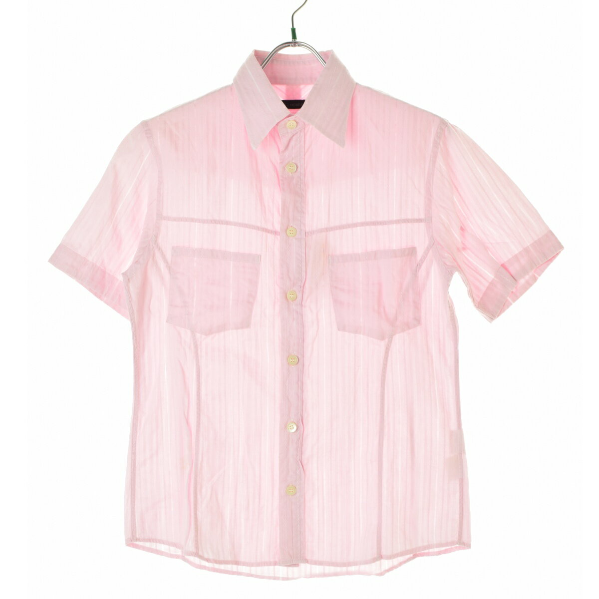 【中古】TETE HOMME / テットオム透かしストライプ半袖シャツ【cacgadda-m】