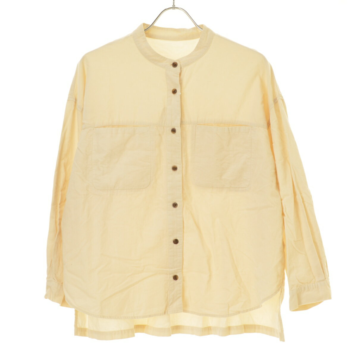 【中古】hiyori / ヒヨリバンドカラー コーデュロイ長袖シャツ【cacfaicg-l】