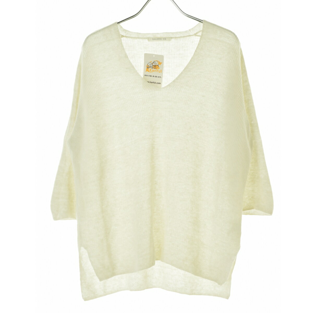 V-Neck - 【中古】GALERIE VIE / ギャルリーヴィー23-02-02-02304 リネンベーシック Vネックプルオーバー七分袖ニットセーター【cacfafbg-l】