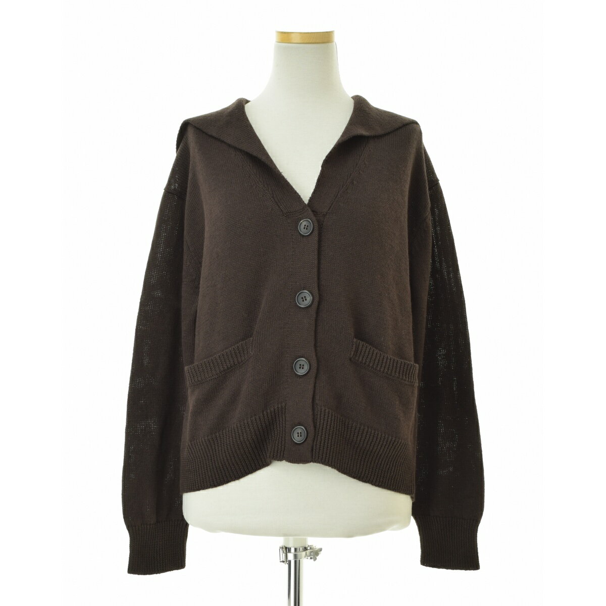 新品タグ付き！マーガレットハウエル リネン100% ニット カーディガン M MARGARET HOWELL（マーガレットハウエル） BED JUMPER CARDIGAN