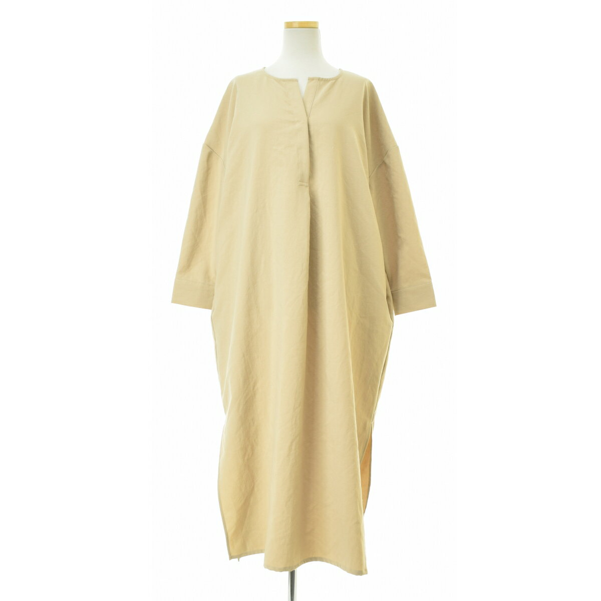 Rakuten - 【中古】OMNES / オムネス7120-9030 気流染め加工 スキッパーマキシ長袖ワンピース【cacgadce-l】