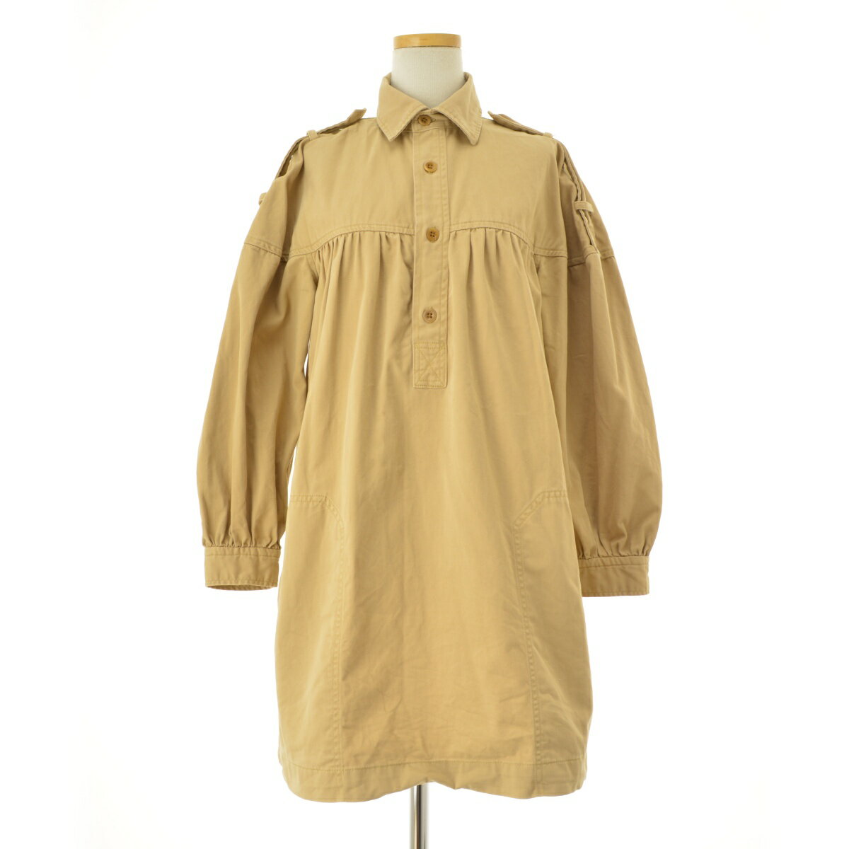 Rakuten - 【中古】RALPH LAUREN / ラルフ ローレンギャザーツイルシャツ長袖ワンピース【cacfbbaj-l】