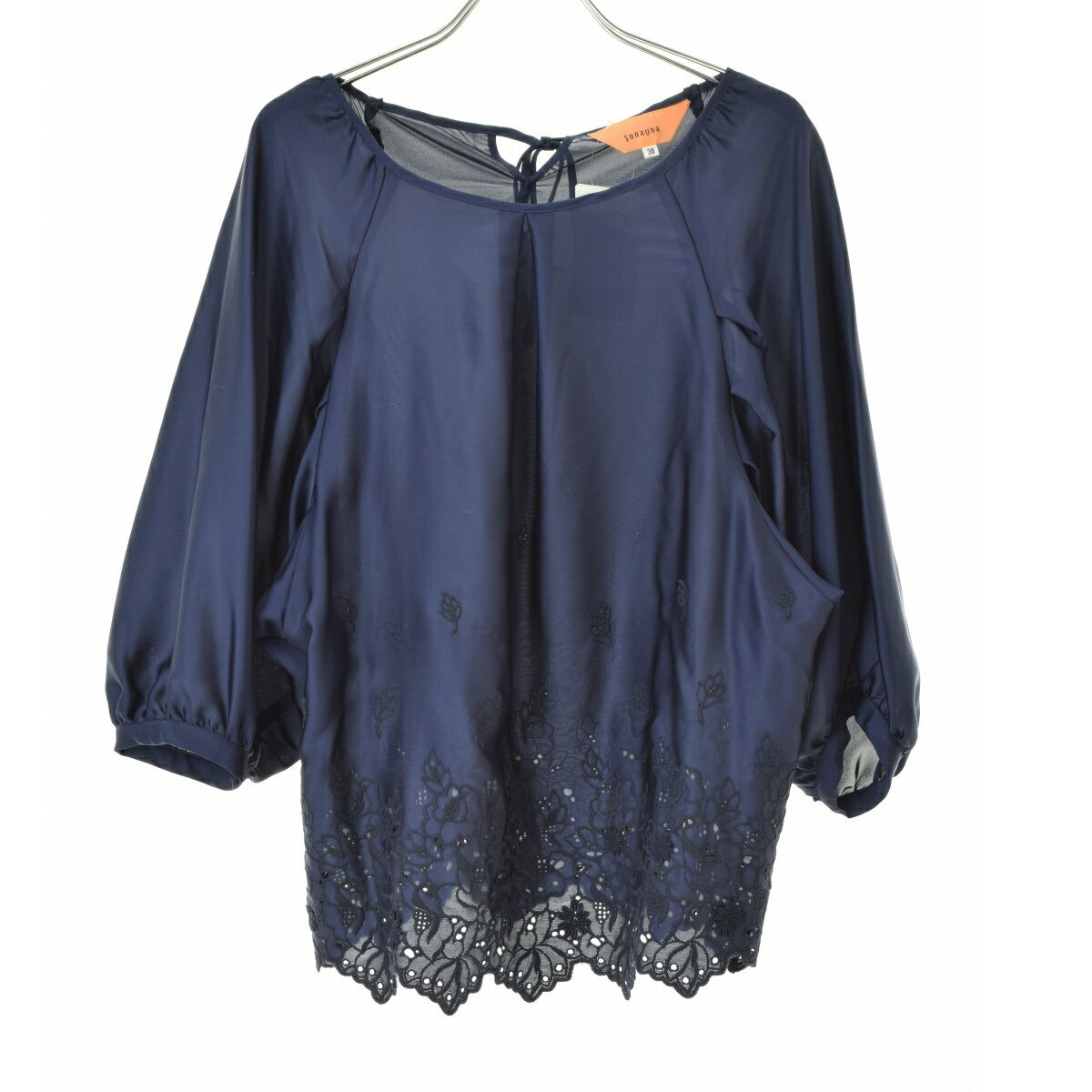 【中古】SunaUna / スーナウーナフラワーレースブラウス七分袖ブラウス【cacfbacg-l】