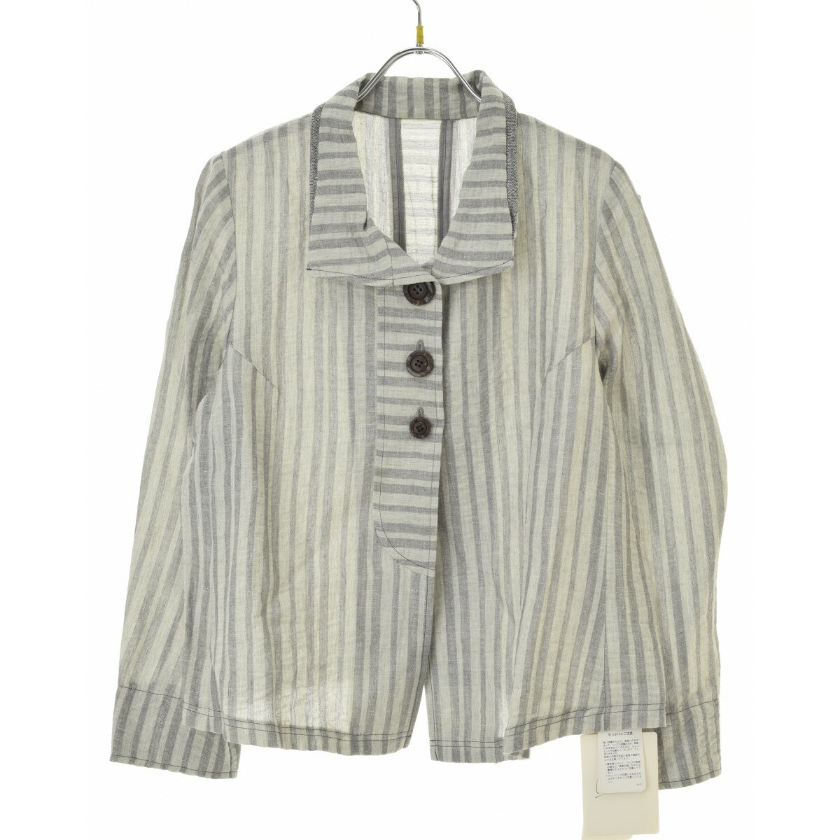 【中古】Michellemodello / ミッシェルモデロリネンコットン ストライプジャケット【cacfaccg-l】