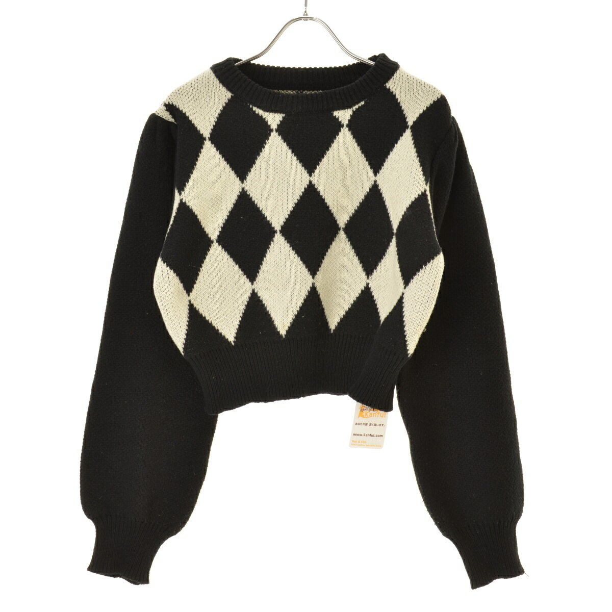 【中古】【期間限定値下げ】GRL / グレイルat1675 ダイヤ柄ショート長袖ニットセーター【cacgaeaj-l】