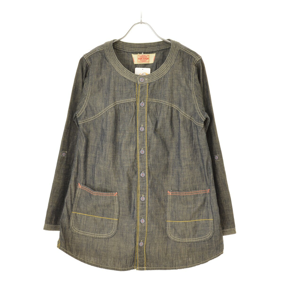 #CUBESUGAR#X2f#X30#X31#X32#X33#Y46#Y47#Y48#Y49#Y4a#S25#S26#S27#S28#S29#CUBE SUGAR#ブルー系#デニム#表記サイズ：M#コンディションC##レディース#シャツ・ブ...