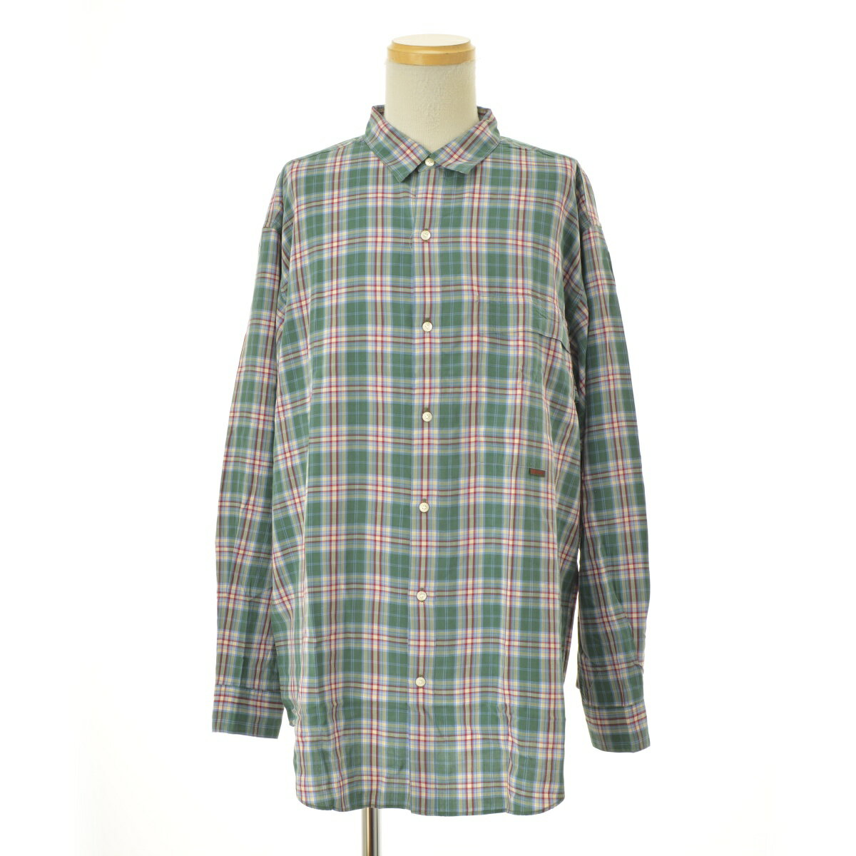 PAPAS / パパスmaniere de heming チェック レーヨン長袖シャツ