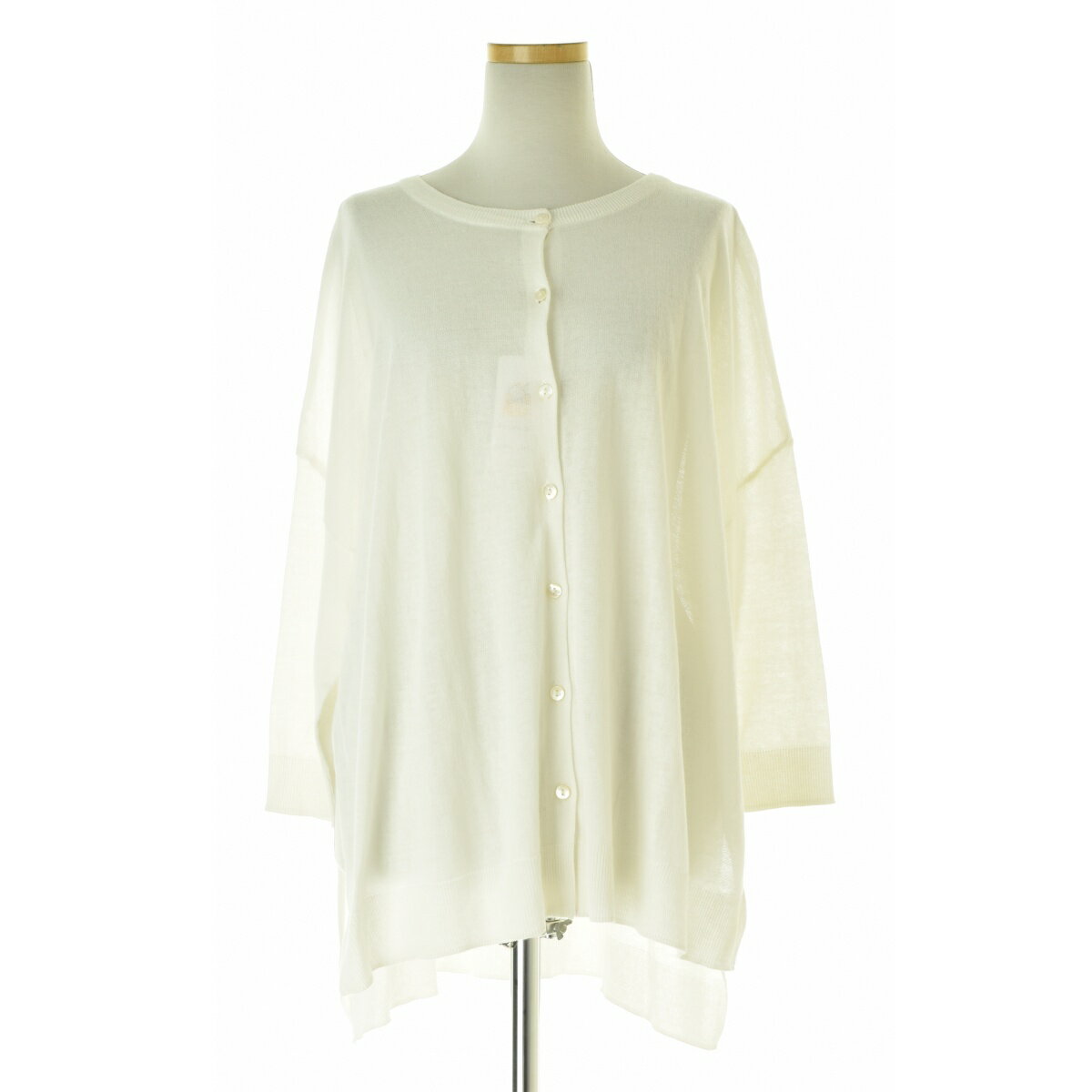 【中古】mizuiro-ind / ミズイロインドコットンワイド七分袖カーディガン【cacfaiag-l】
