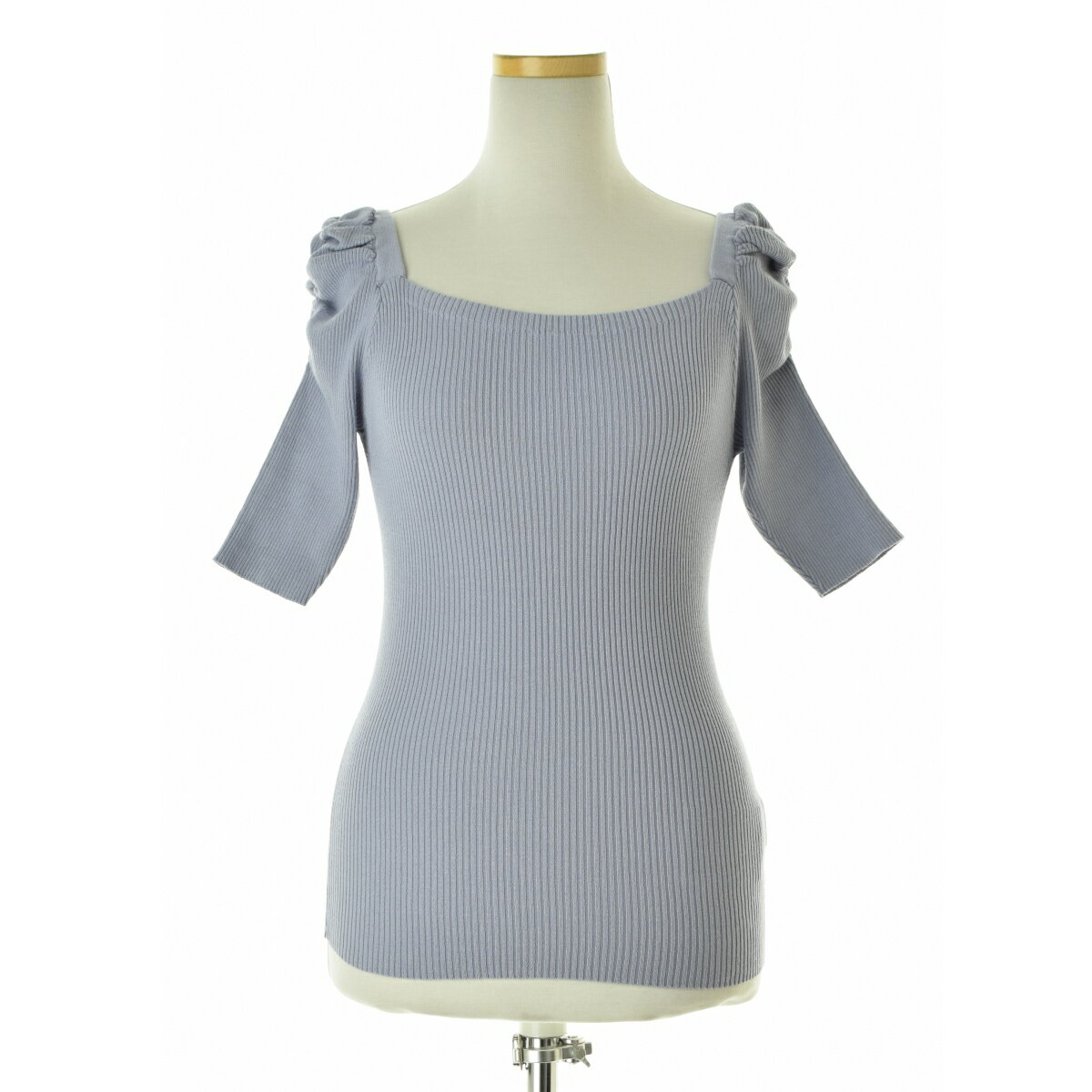 【中古】ROYAL PARTY / ロイヤルパーティー7410-103-3 スクエアネック五分袖ニットセーター【cacfaibi-l】