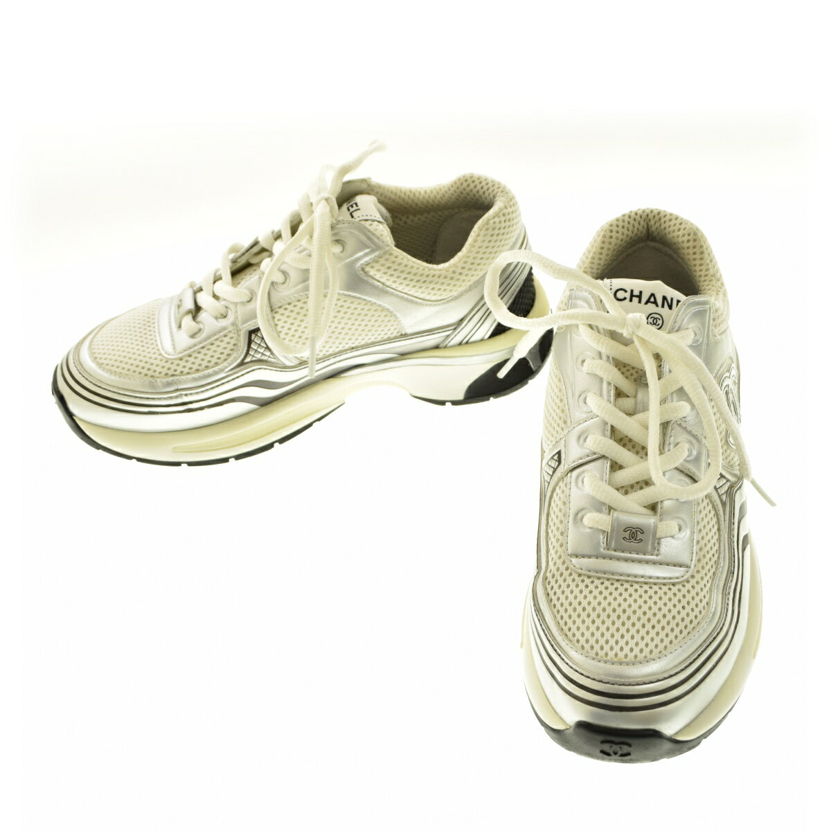楽天市場】シャネル スニーカー シルバーの通販