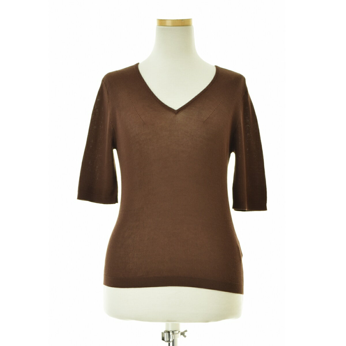 【中古】ESTNATION / エストネーション41-109-12-040329 モダールポリVネック五分袖ニットセーター【cacfaiag-l】