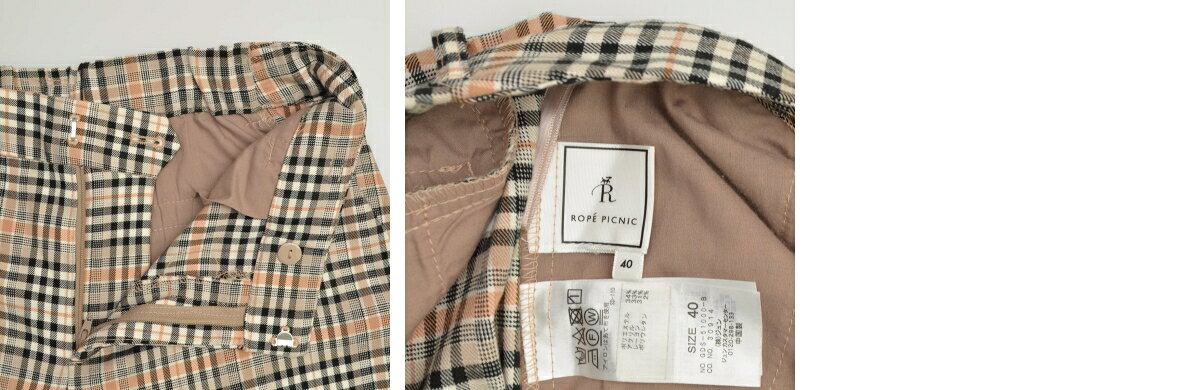 【中古】ROPE PICNIC / ロペ ピクニックGDS51000 抗ピルアソートチェックギャバストレッチテーパードパンツ【cacgadcg-l】 kanful-11968027 ブランド古着の買取販売カンフル サンプル画像3