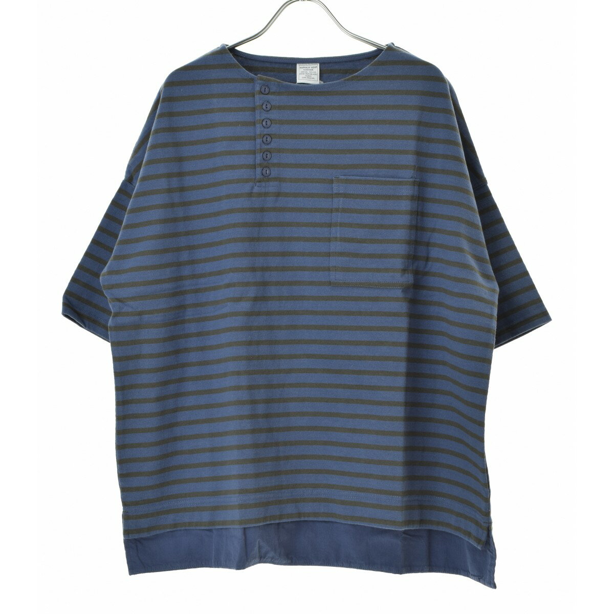 napalmヘンリーネック ボーダー半袖Tシャツ