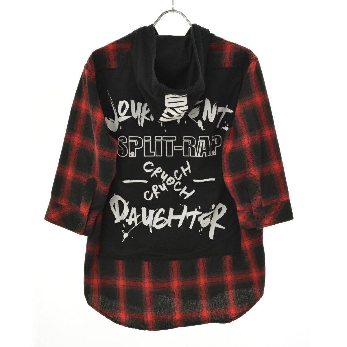 【中古】【期間限定値下げ】in the attic / インジアティックフード付チェック七分袖シャツ【cacdbacg-m】