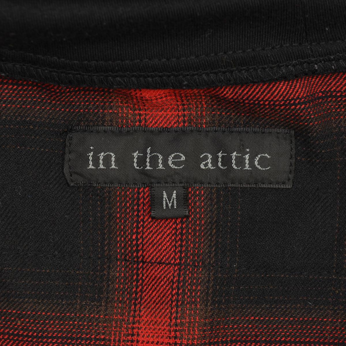 【中古】【期間限定値下げ】in the attic / インジアティックフード付チェック七分袖シャツ【cacdbacg-m】