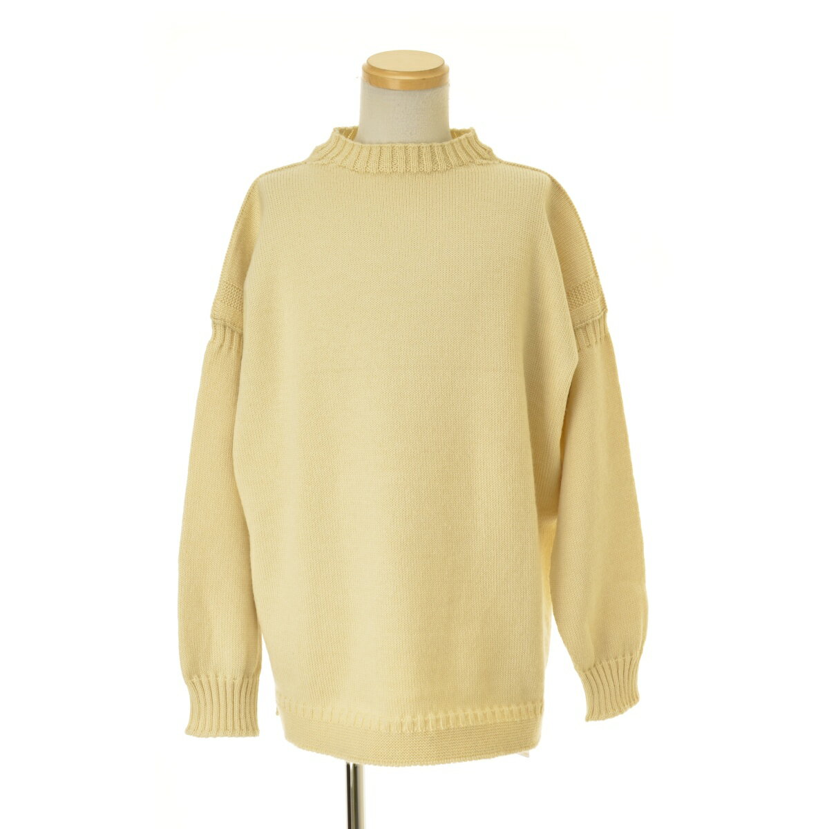 美品 ガンジーウーレンズ ドロップショルダーコットンニット サイズ36 ゆったり Guernsey Woollens 【正規品】 ガンジーウーレンズ GUERNSEY WOOLLENS