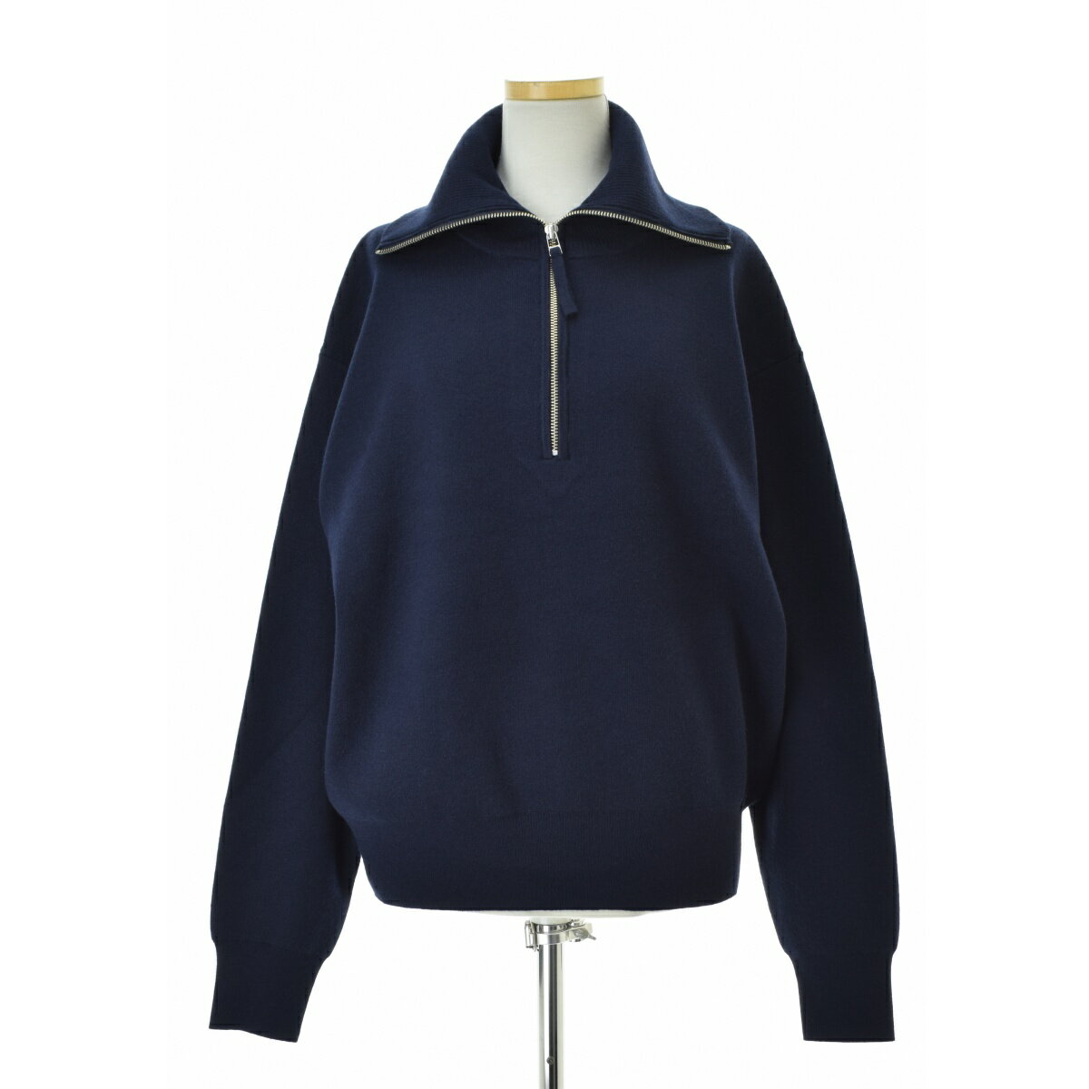 【中古】crie conforto / クリーコンフォルト25AW 254IAT70-0771 ハーフジップセーラーカラーニット長袖ニットセーター【cacgagba-l】